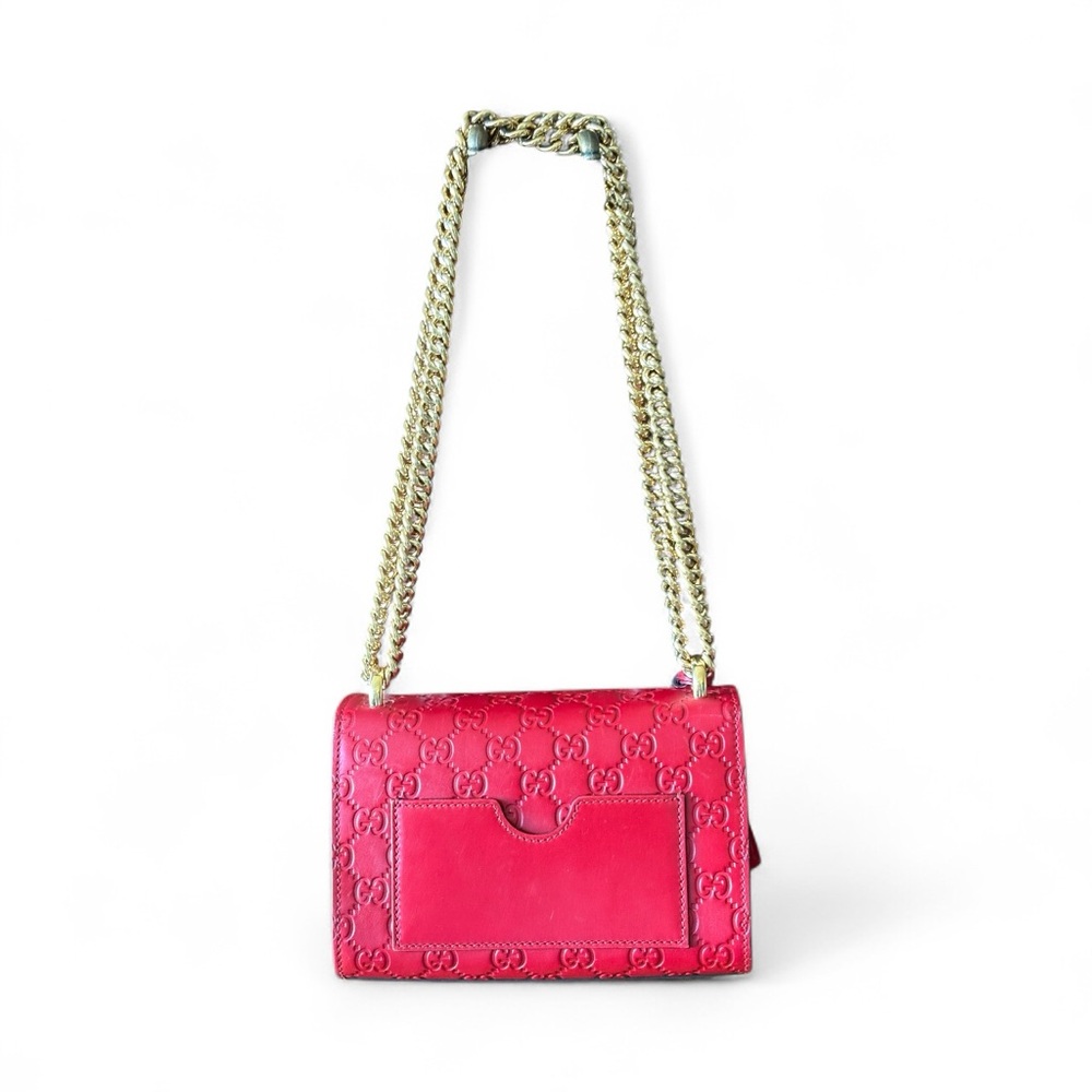 Gucci Padlock chain two way guccissima red leather bag - Picture 2 of 15
